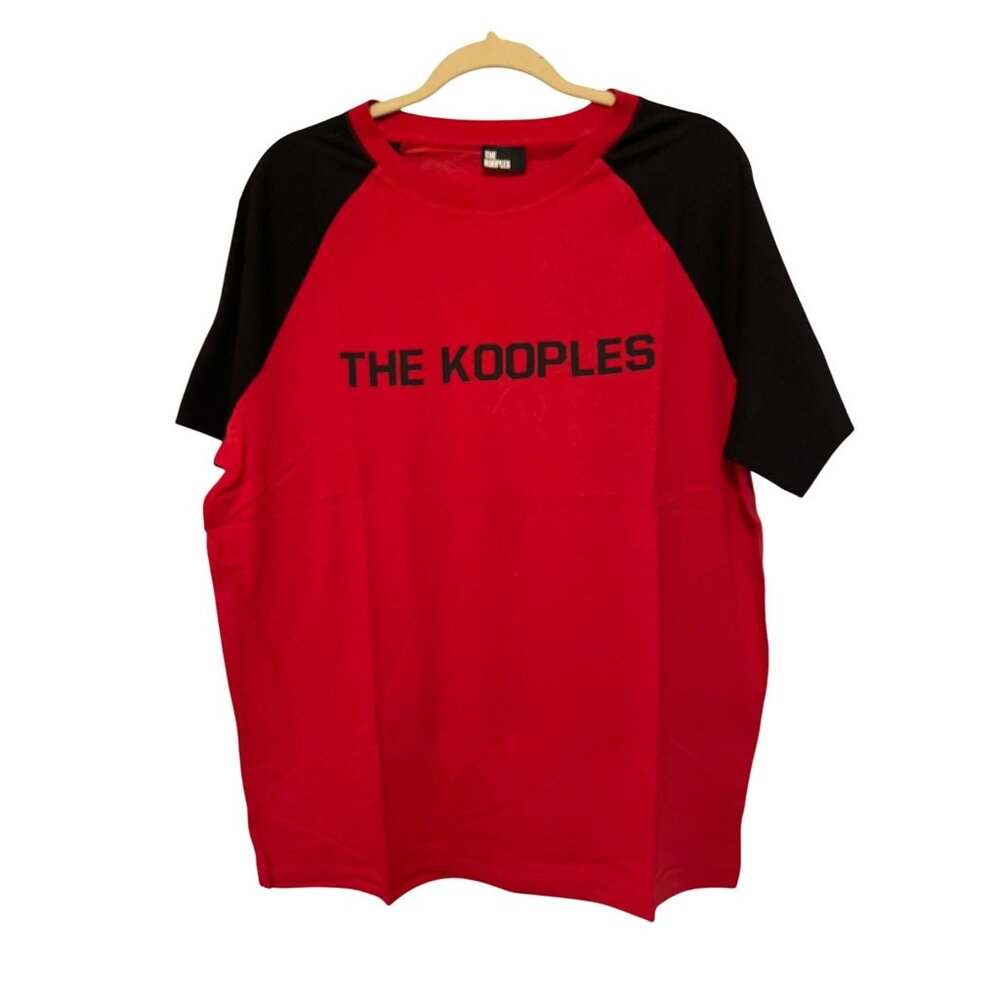 The Kooples Cotton & Print Red & Black Raglan Sleeve Tee Bold Logo Sizes M & XL